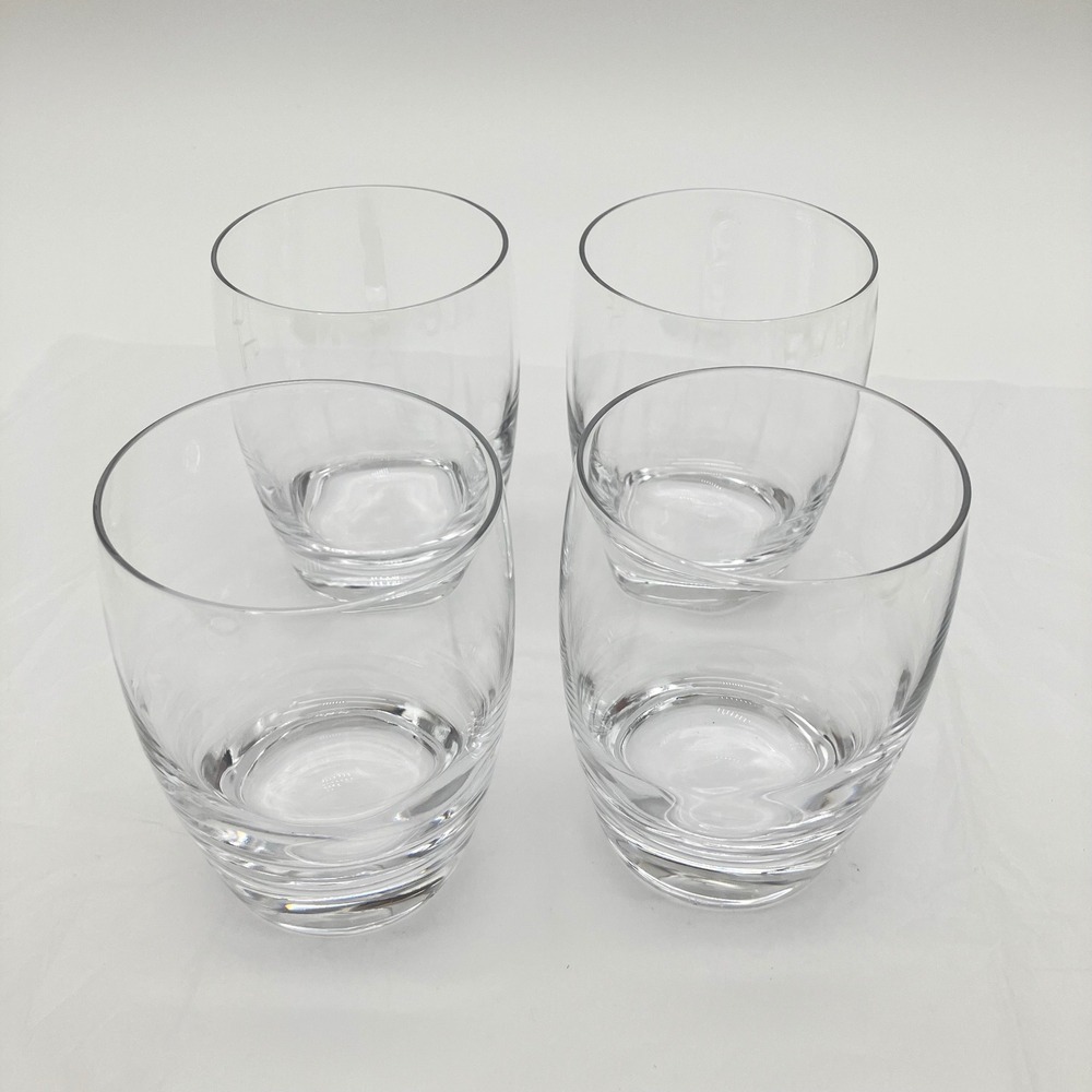 Luigi Bormioli Drinking Glasses Bach Set of 4 Clear Crystal Barware Signed Italy